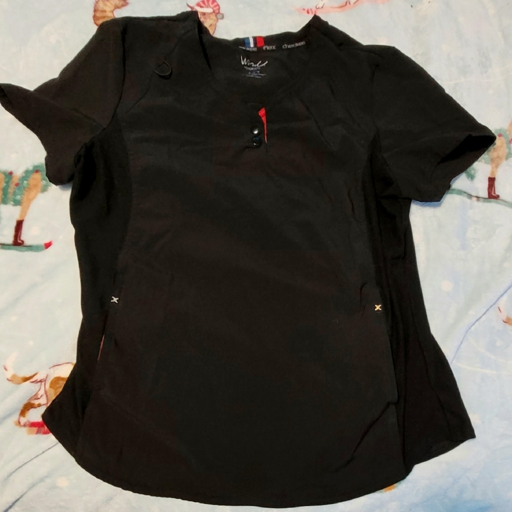 Cherokee iFlex Black Scrub Top M